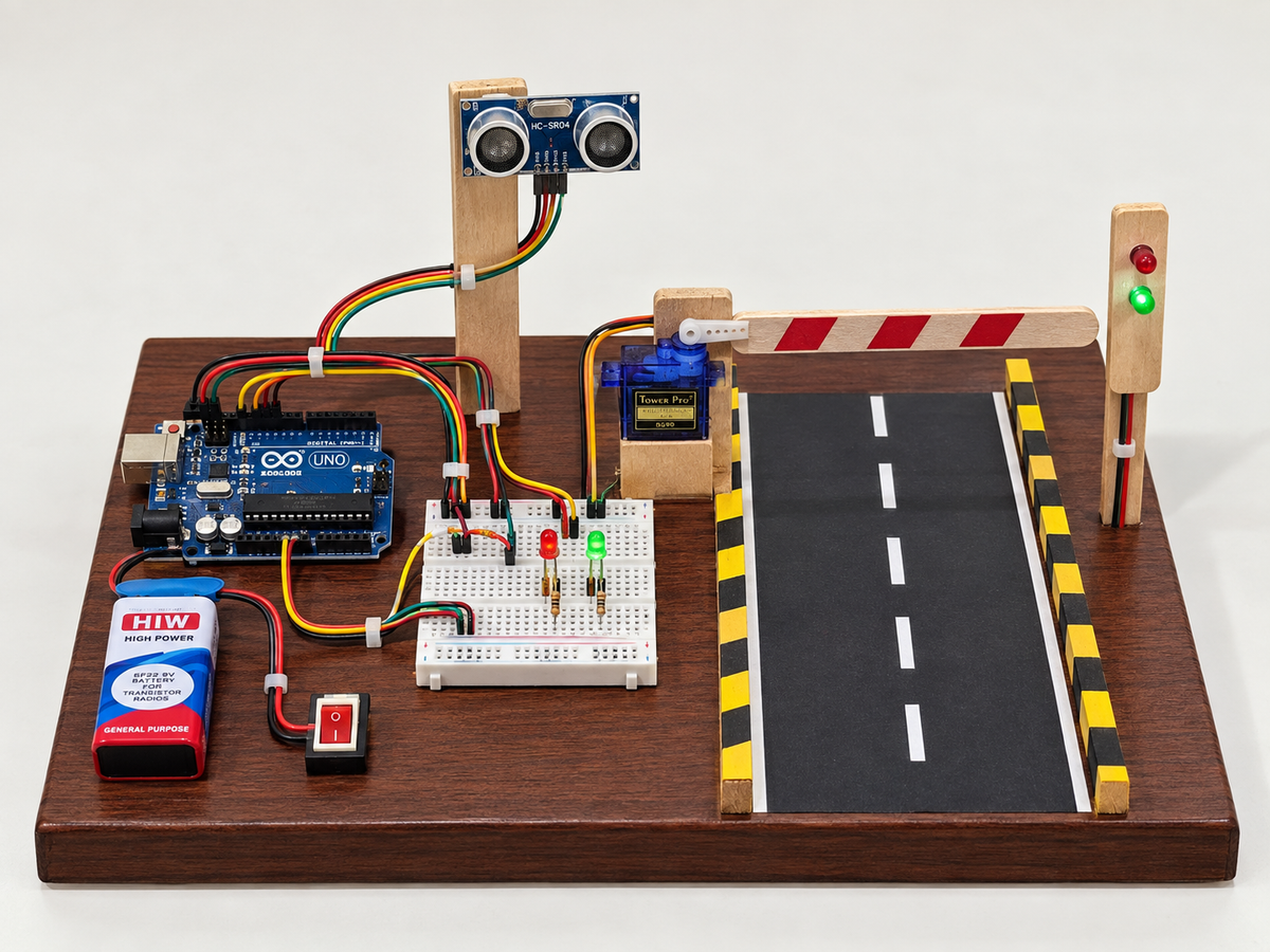 Project Banao Automatic Parking Toll Model Project Kit (STEM) | Arduino-Based Smart Parking Gate with Ultrasonic Sensor, Servo Motor & LED Indicators | STEM Science Exhibition & School Project