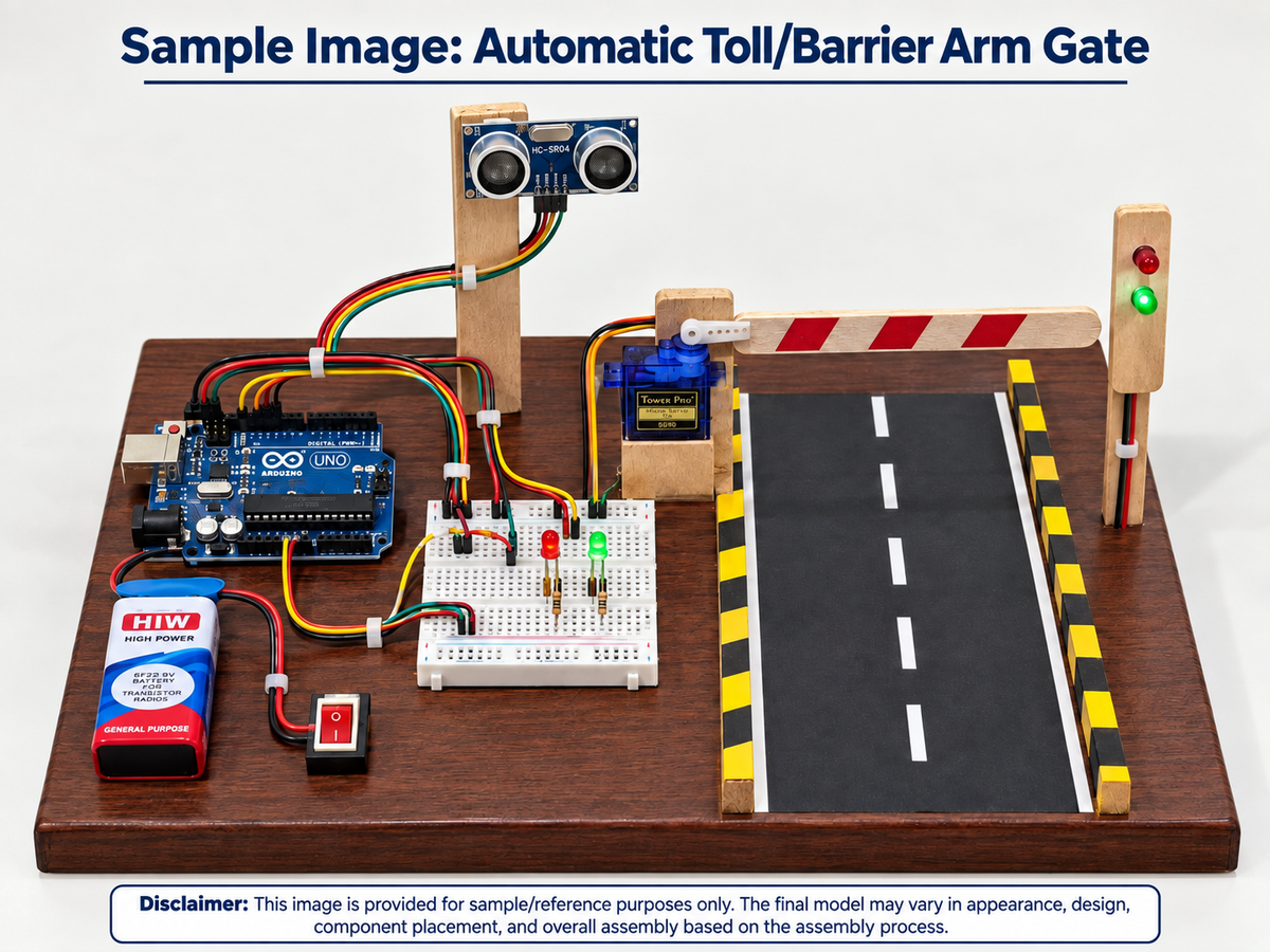 Project Banao Automatic Parking Toll Model Project Kit (STEM) | Arduino-Based Smart Parking Gate with Ultrasonic Sensor, Servo Motor & LED Indicators | STEM Science Exhibition & School Project
