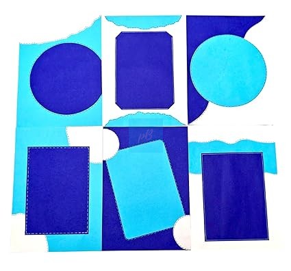 Handmade Designer Sheet for Art & Craft- Dual Shade Blue A4 Size Paper, Premium Handmade Decorative Sheet for School Projects, Scrapbooking, Journaling, & Creative DIY Art | Pack of 10 Sheets