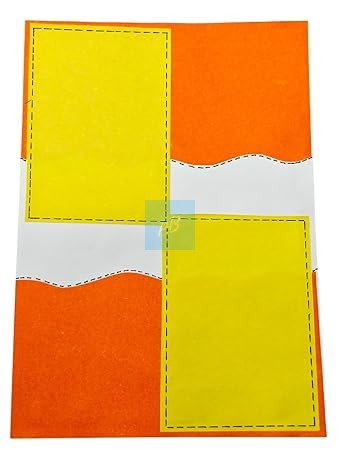 Handmade Designer Sheet for Art and Craft | A4 Size Decorative Paper for Projects, Scrapbooking, Journaling, and DIY Crafts | Dual Color Orange & Yellow Handmade Craft Sheet | Pack of 10 Sheets