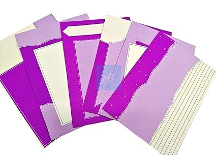 Handmade Designer Sheets A4 Size (Pack of 10) – Dual Tone Purple and Lavender Craft Paper for School Projects, Scrapbooking, Card Making, Journals, DIY Art & Craft, Decorative Handmade Paper Sheets