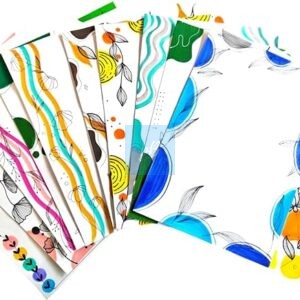 Project Banao A4 Designer Art Paper Sheets - Handcrafted Abstract & Floral Border Designs, 10 Sheets Set | Premium Drawing & Craft Paper for School, Office, and Gift Use | 180 GSM