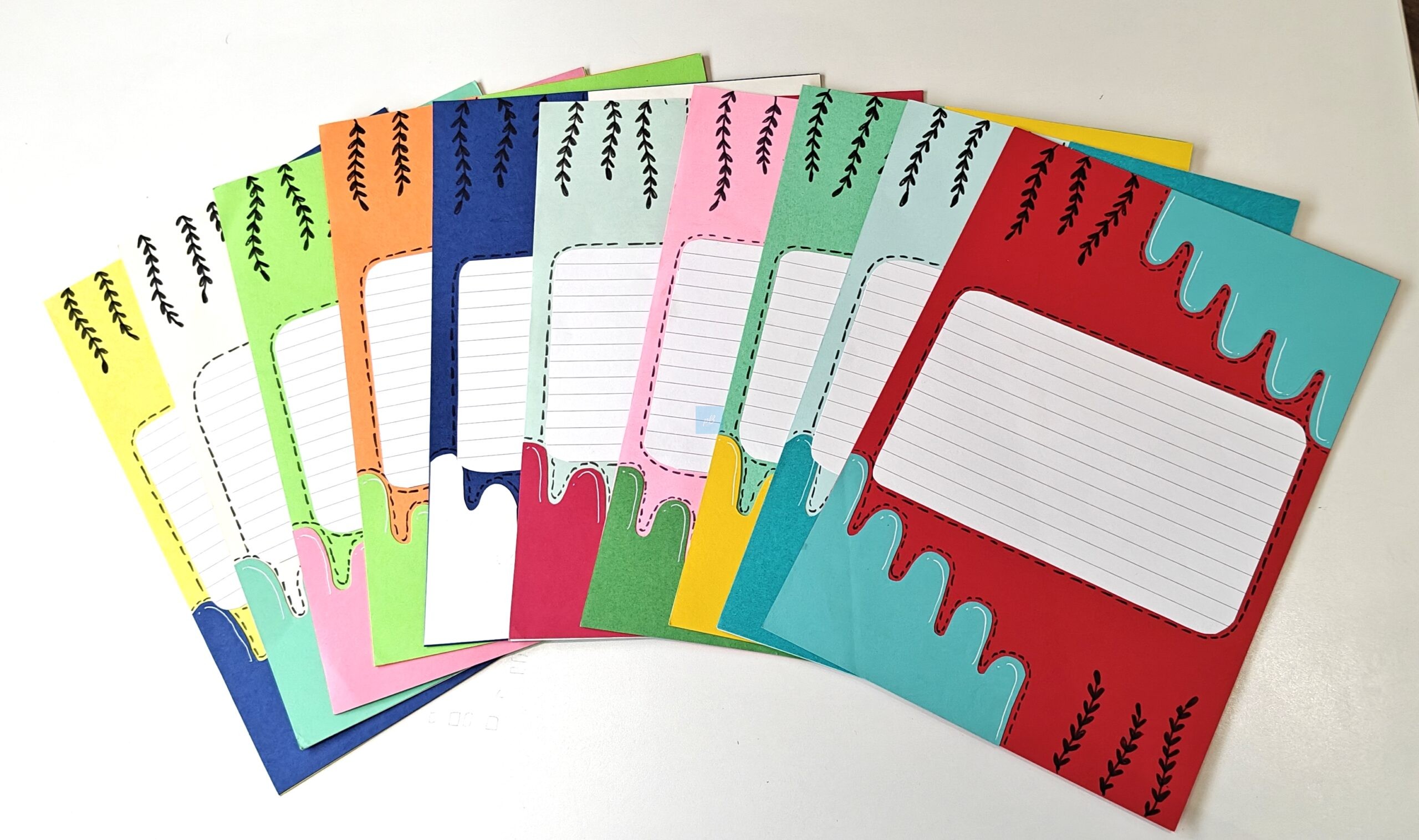 Project Banao Colourful Drip Design Writing Sheets | A4 Ruled Paper for Students, Office & Craft Projects | Premium Multicolor Stationery Pages | Decorative Writing Paper Set | Pack of 10 Sheets - Image 2