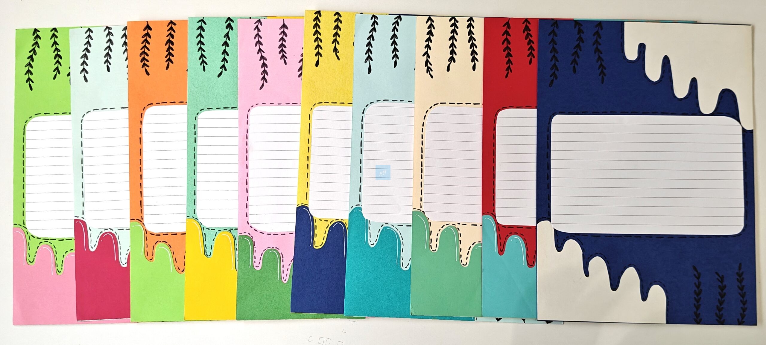 Project Banao Colourful Drip Design Writing Sheets | A4 Ruled Paper for Students, Office & Craft Projects | Premium Multicolor Stationery Pages | Decorative Writing Paper Set | Pack of 10 Sheets - Image 4