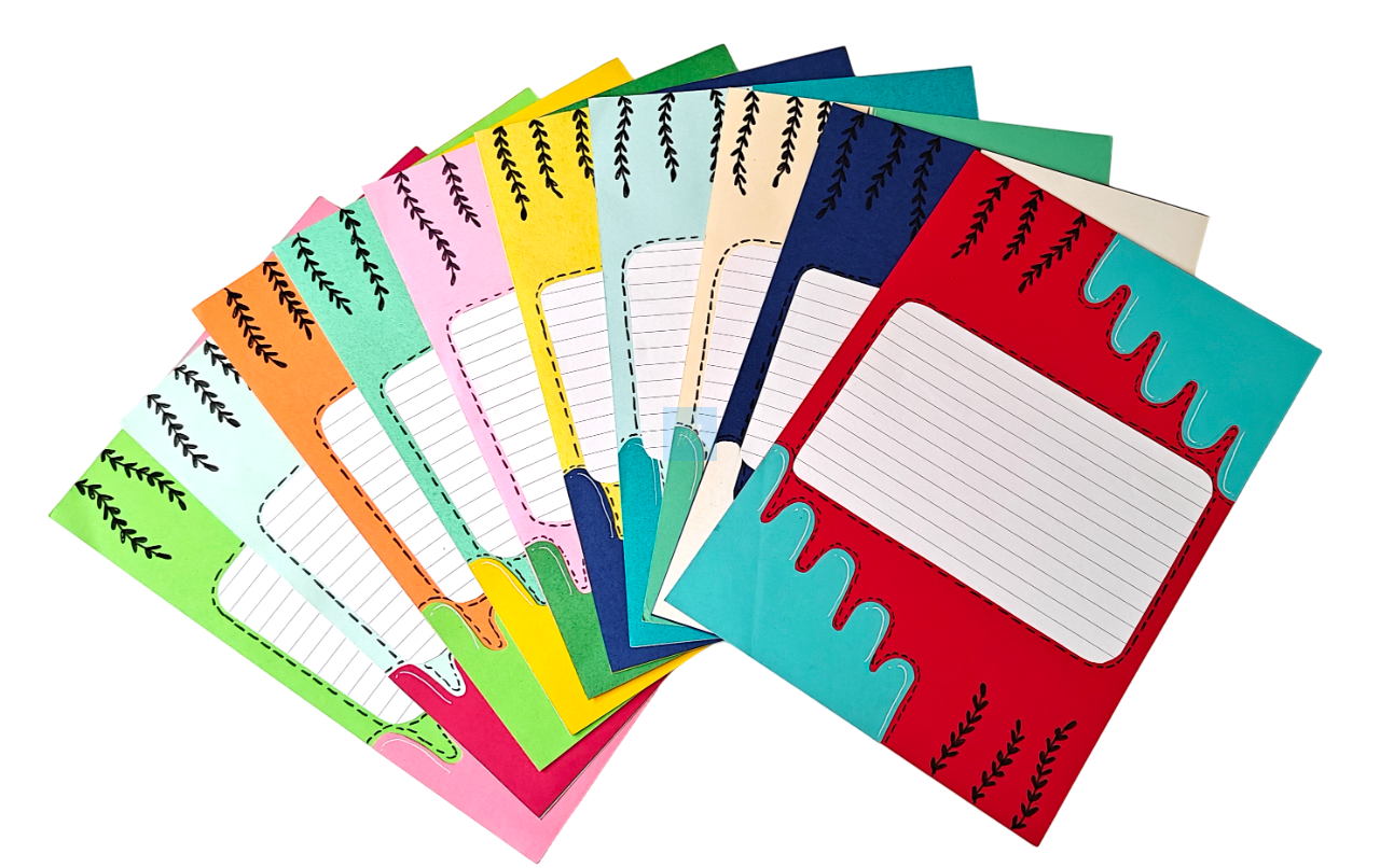 Project Banao Colourful Drip Design Writing Sheets | A4 Ruled Paper for Students, Office & Craft Projects | Premium Multicolor Stationery Pages | Decorative Writing Paper Set | Pack of 10 Sheets
