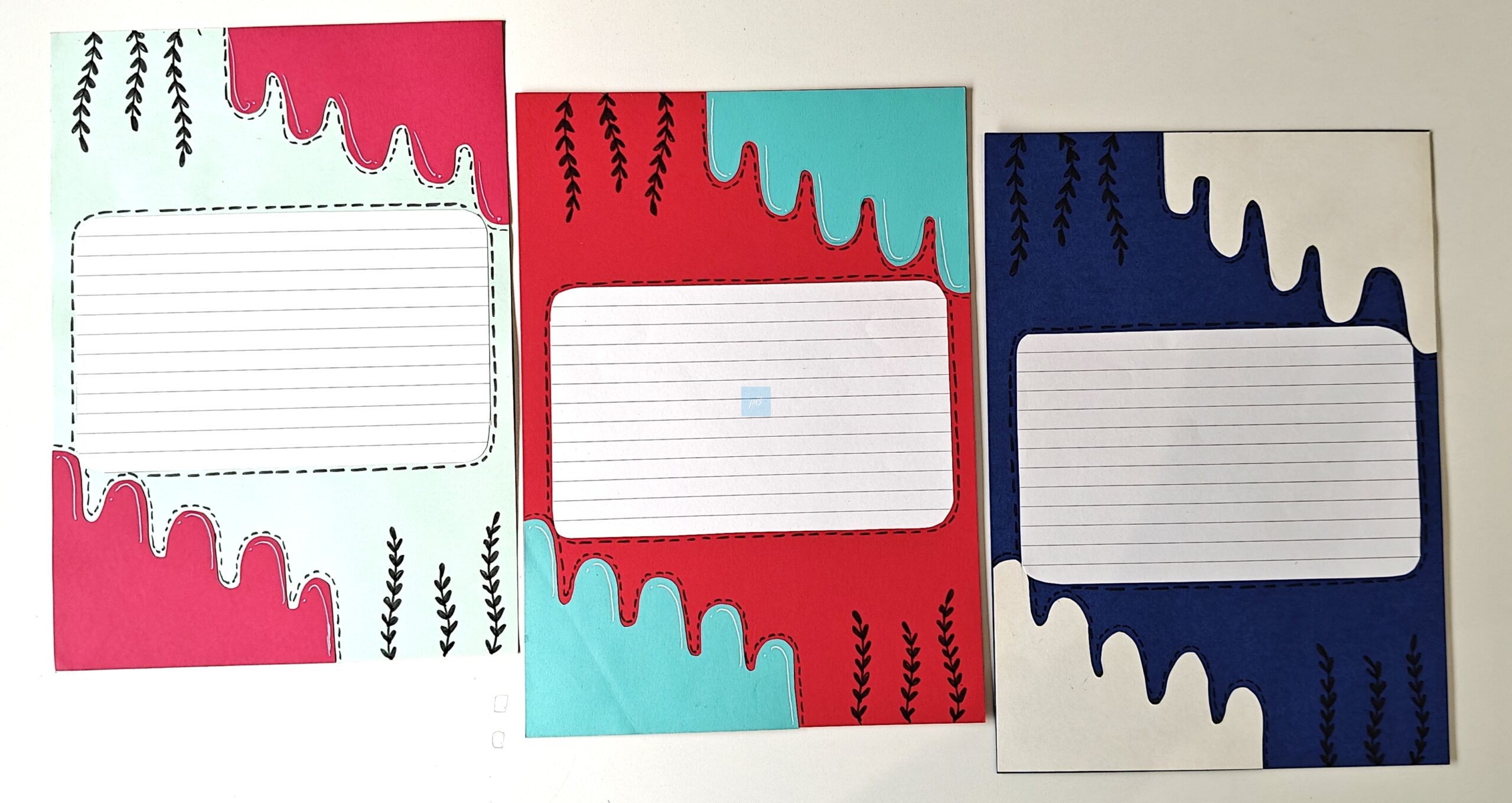 Project Banao Colourful Drip Design Writing Sheets | A4 Ruled Paper for Students, Office & Craft Projects | Premium Multicolor Stationery Pages | Decorative Writing Paper Set | Pack of 10 Sheets - Image 5