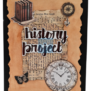 PB Handmade Designer Ring Binder for A4 Sheets | History Project Theme File | Vintage Art Cover Design | Decorative Handmade Folder for School, College & Office Use