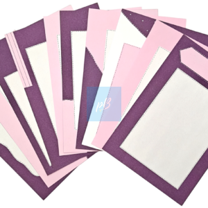 PB Handmade Designer A4 Sheets | Pack of 10 | 180 GSM | Dual Tone Purple and Pink Design | Craft Paper Project Sheets for School & College | Decorative Handmade Paper for Assignments & Journals
