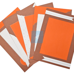 PB Handmade A4 Designer Sheets – Pack of 10 | Dual Tone Orange and Brown Craft Paper for Projects, Assignments, and Scrapbooking | 180 GSM | Decorative Project Sheets for School, College & Art Work