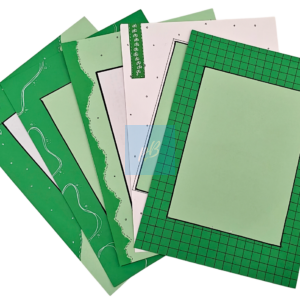 Project Banao A4 Handmade Designer Project Sheets – Green Aesthetic (Pack of 10) | 180 GSM Decorative Craft Paper for School & College Projects | Scrapbook, Assignment & Art Journal Pages