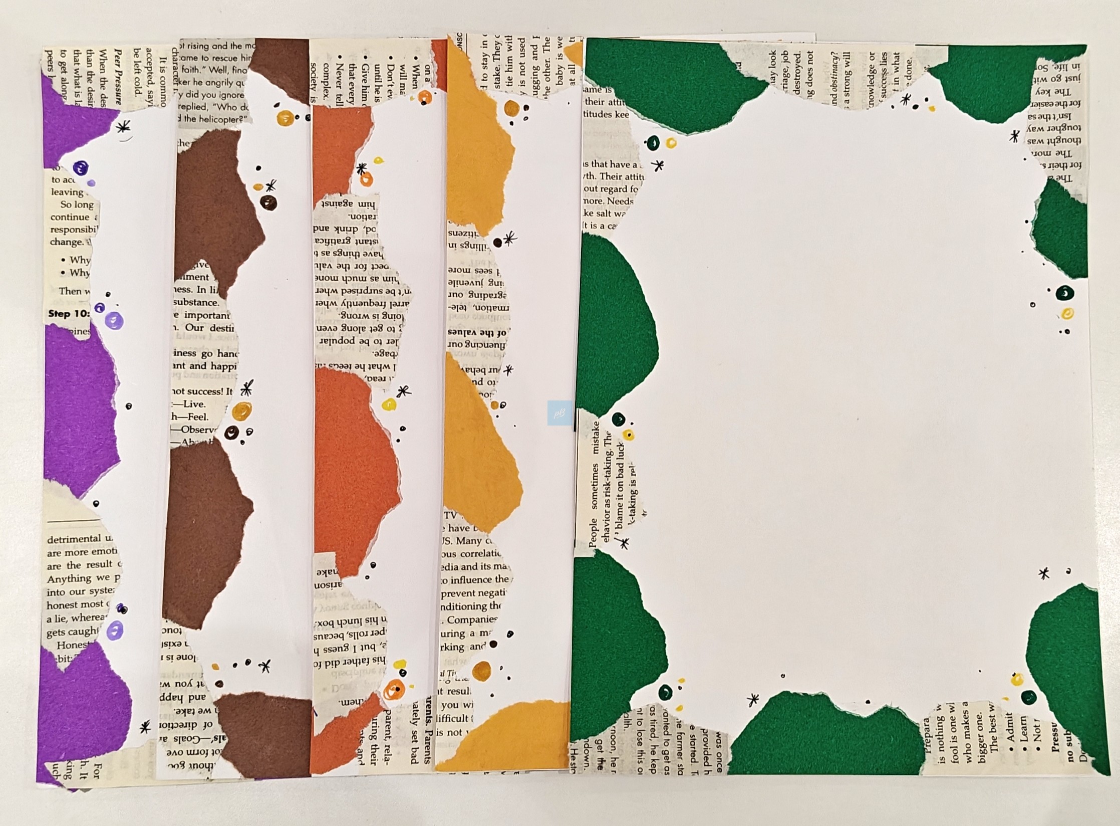 Project Banao A4 Handmade Designer Sheets for Projects (Set of 10) |180 GSM – Aesthetic Scrapbook Paper, Torn Paper Borders, Craft Sheets for School Projects & Assignments - Image 7