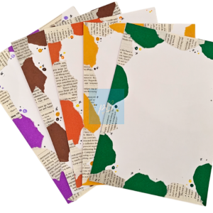 Project Banao A4 Handmade Designer Sheets for Projects (Set of 10) |180 GSM – Aesthetic Scrapbook Paper, Torn Paper Borders, Craft Sheets for School Projects & Assignments