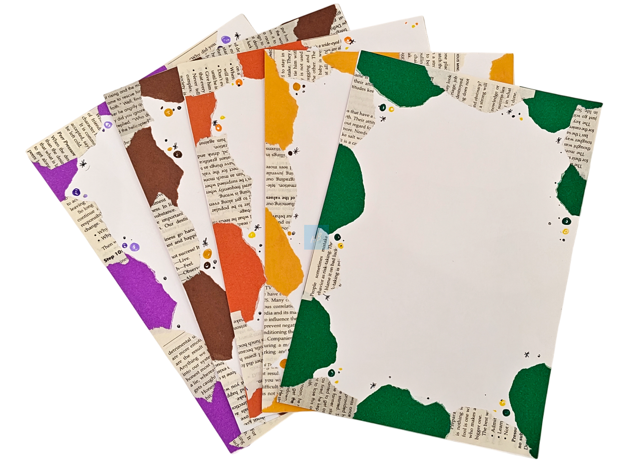 Project Banao A4 Handmade Designer Sheets for Projects (Set of 10) |180 GSM – Aesthetic Scrapbook Paper, Torn Paper Borders, Craft Sheets for School Projects & Assignments