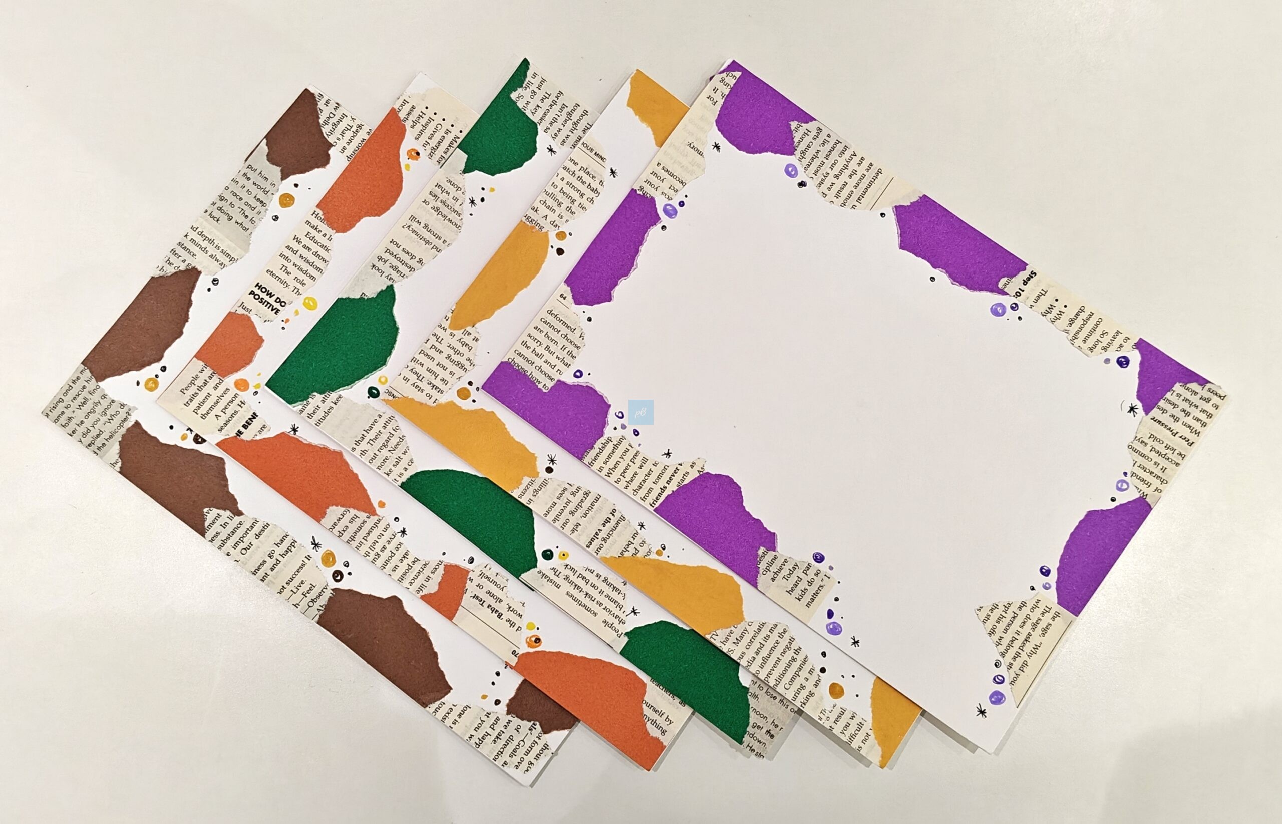 Project Banao A4 Handmade Designer Sheets for Projects (Set of 10) |180 GSM – Aesthetic Scrapbook Paper, Torn Paper Borders, Craft Sheets for School Projects & Assignments - Image 2