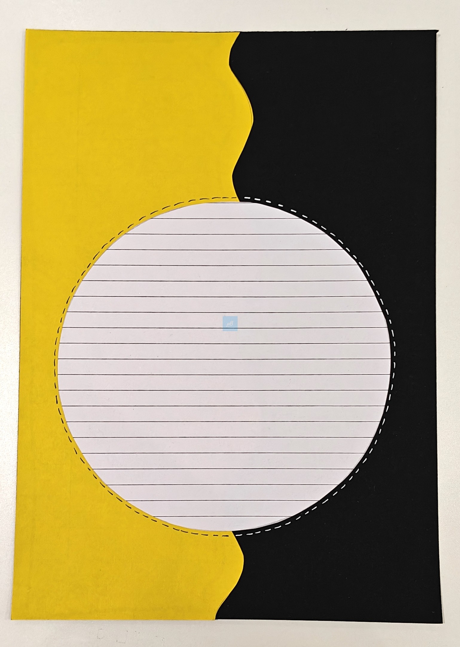 Project Banao A4 Handmade Project Sheets | 180 GSM Set of 10 – Yellow Black Aesthetic Torn Paper Design, Lined Craft Sheets, Scrapbook & Assignment Paper | Craft Sheets for School Projects - Image 9