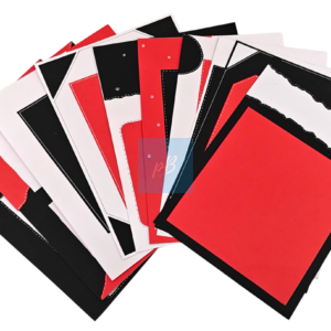 Project Banao DIY Card Making Kit Base Sheets (10 Units) | 180 GSM – Red/Black/White Craft Paper Pack for Scrapbooking, Handmade Cards, Paper Crafting & Art Projects