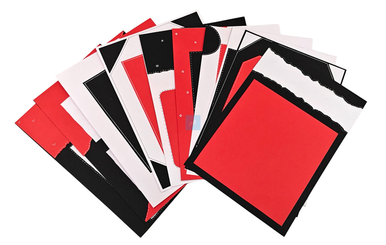 Project Banao DIY Card Making Kit Base Sheets (10 Units) | 180 GSM – Red/Black/White Craft Paper Pack for Scrapbooking, Handmade Cards, Paper Crafting & Art Projects