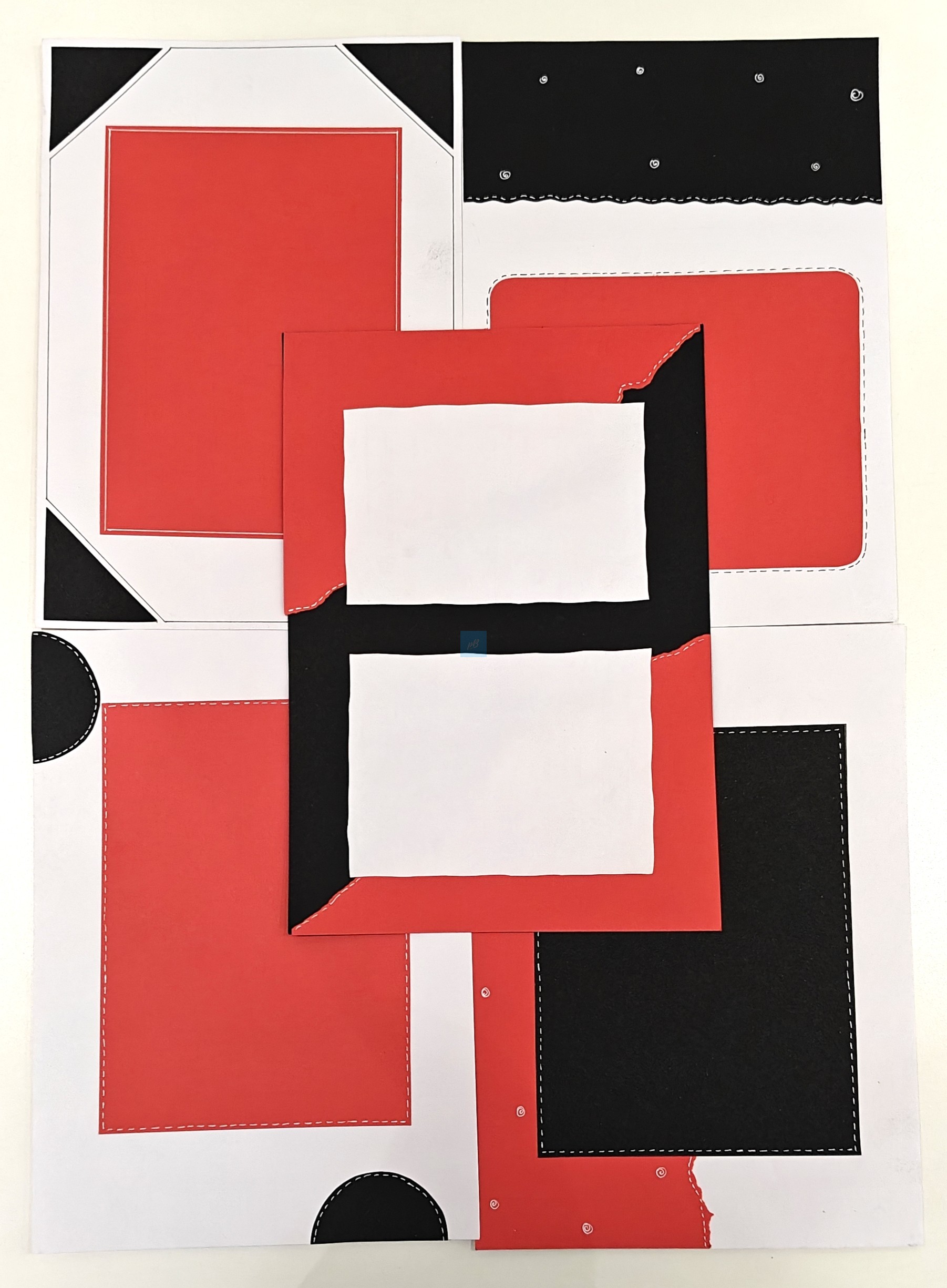 Project Banao DIY Card Making Kit Base Sheets (10 Units) | 180 GSM – Red/Black/White Craft Paper Pack for Scrapbooking, Handmade Cards, Paper Crafting & Art Projects - Image 9