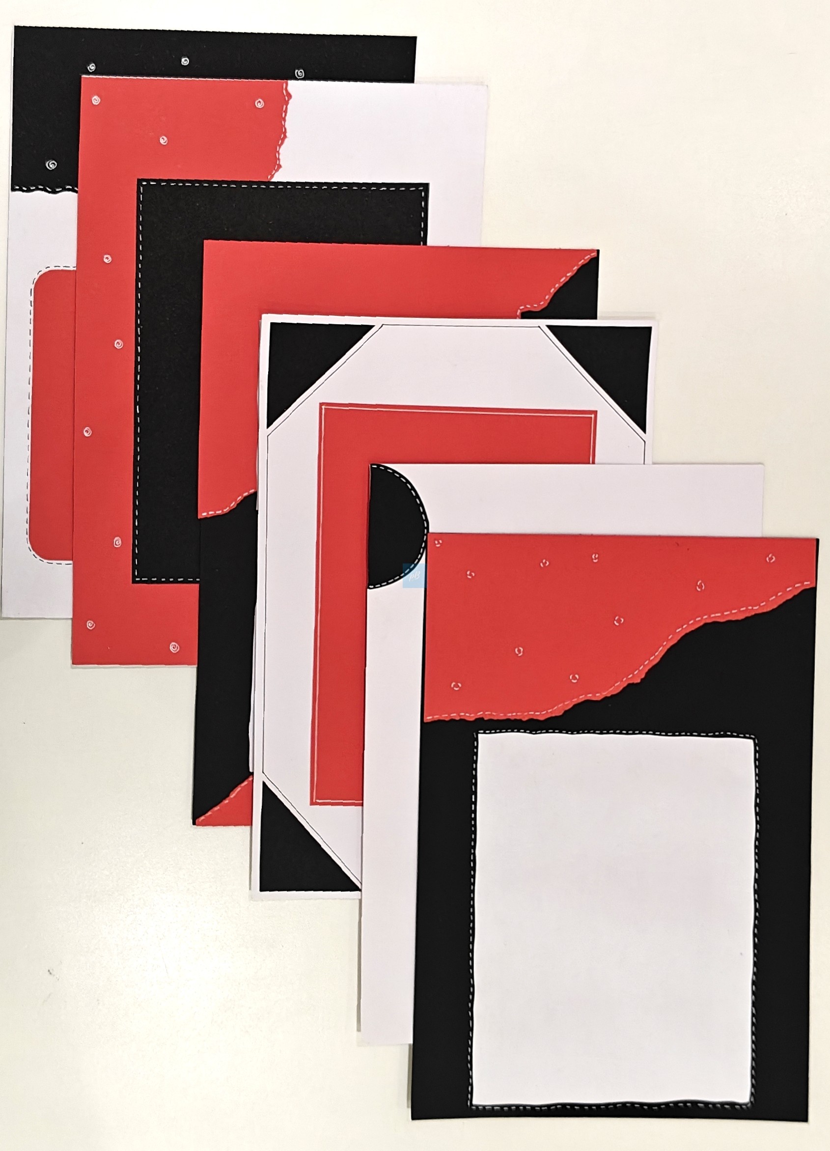 Project Banao DIY Card Making Kit Base Sheets (10 Units) | 180 GSM – Red/Black/White Craft Paper Pack for Scrapbooking, Handmade Cards, Paper Crafting & Art Projects - Image 3