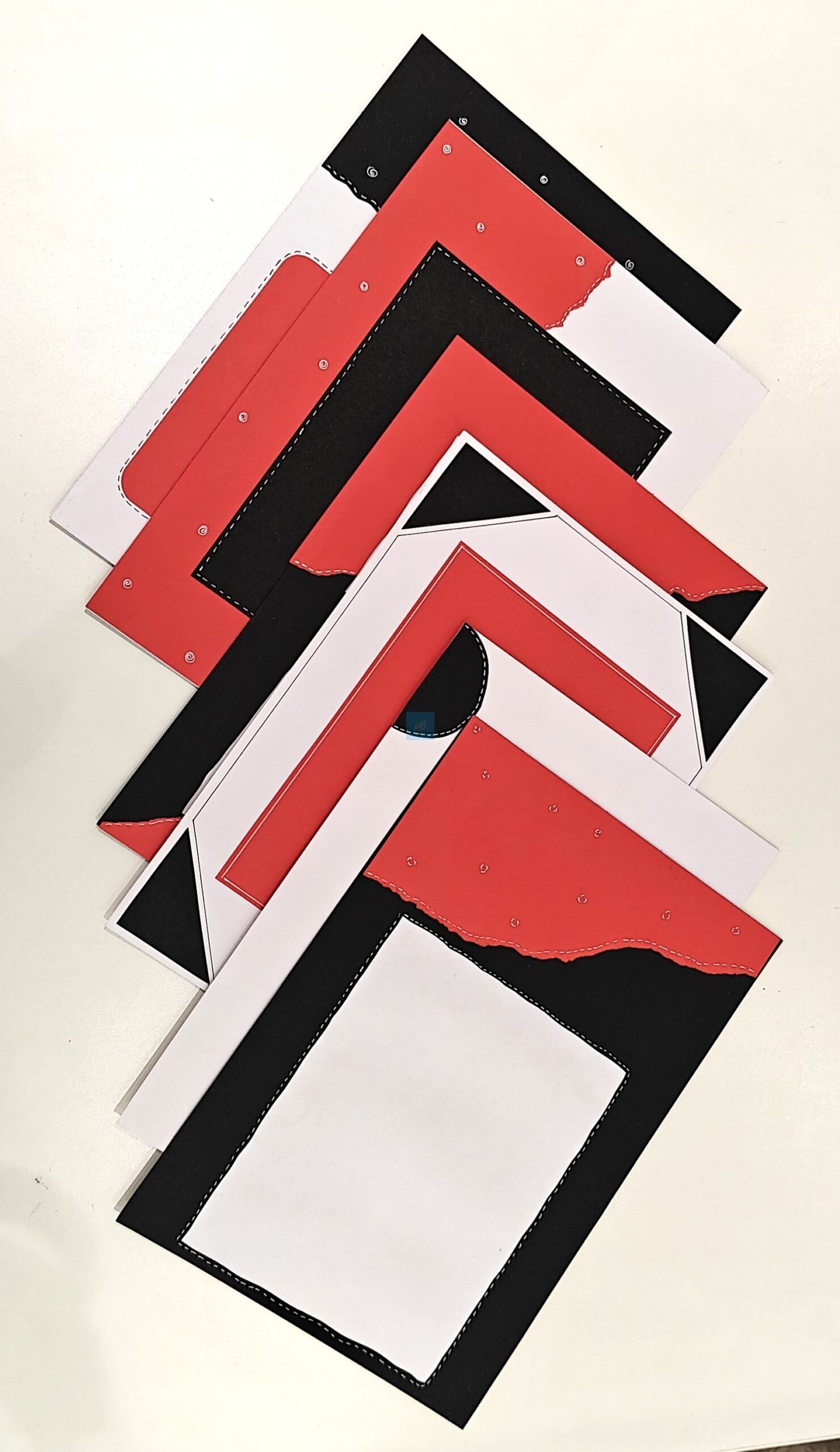 Project Banao DIY Card Making Kit Base Sheets (10 Units) | 180 GSM – Red/Black/White Craft Paper Pack for Scrapbooking, Handmade Cards, Paper Crafting & Art Projects - Image 4