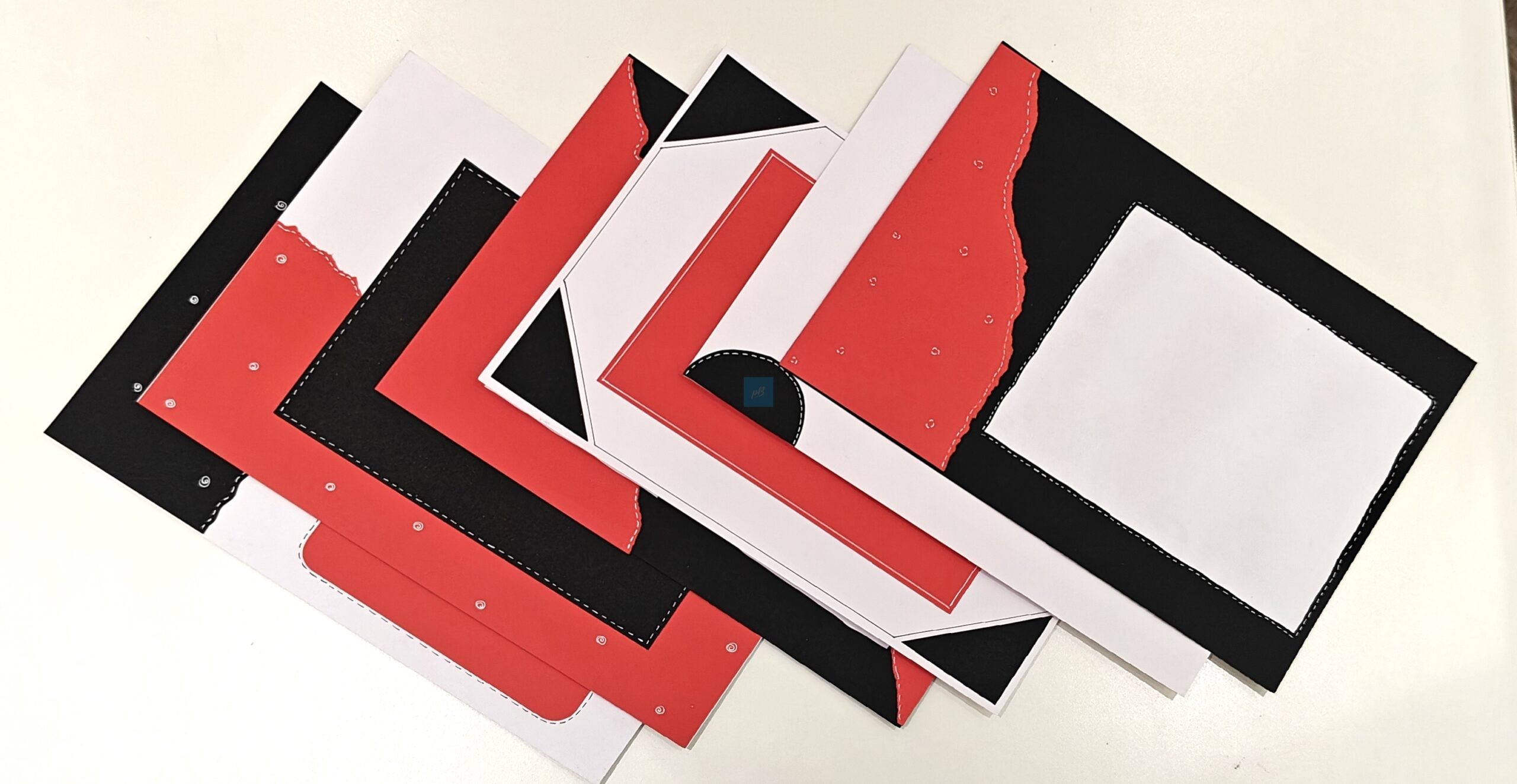 Project Banao DIY Card Making Kit Base Sheets (10 Units) | 180 GSM – Red/Black/White Craft Paper Pack for Scrapbooking, Handmade Cards, Paper Crafting & Art Projects - Image 5