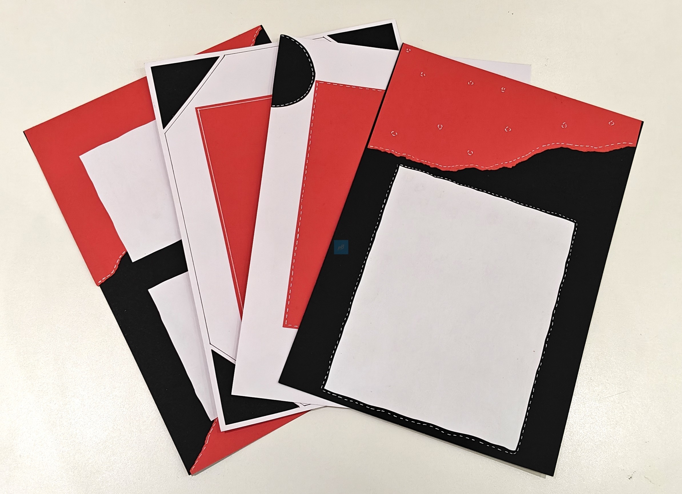 Project Banao DIY Card Making Kit Base Sheets (10 Units) | 180 GSM – Red/Black/White Craft Paper Pack for Scrapbooking, Handmade Cards, Paper Crafting & Art Projects - Image 7