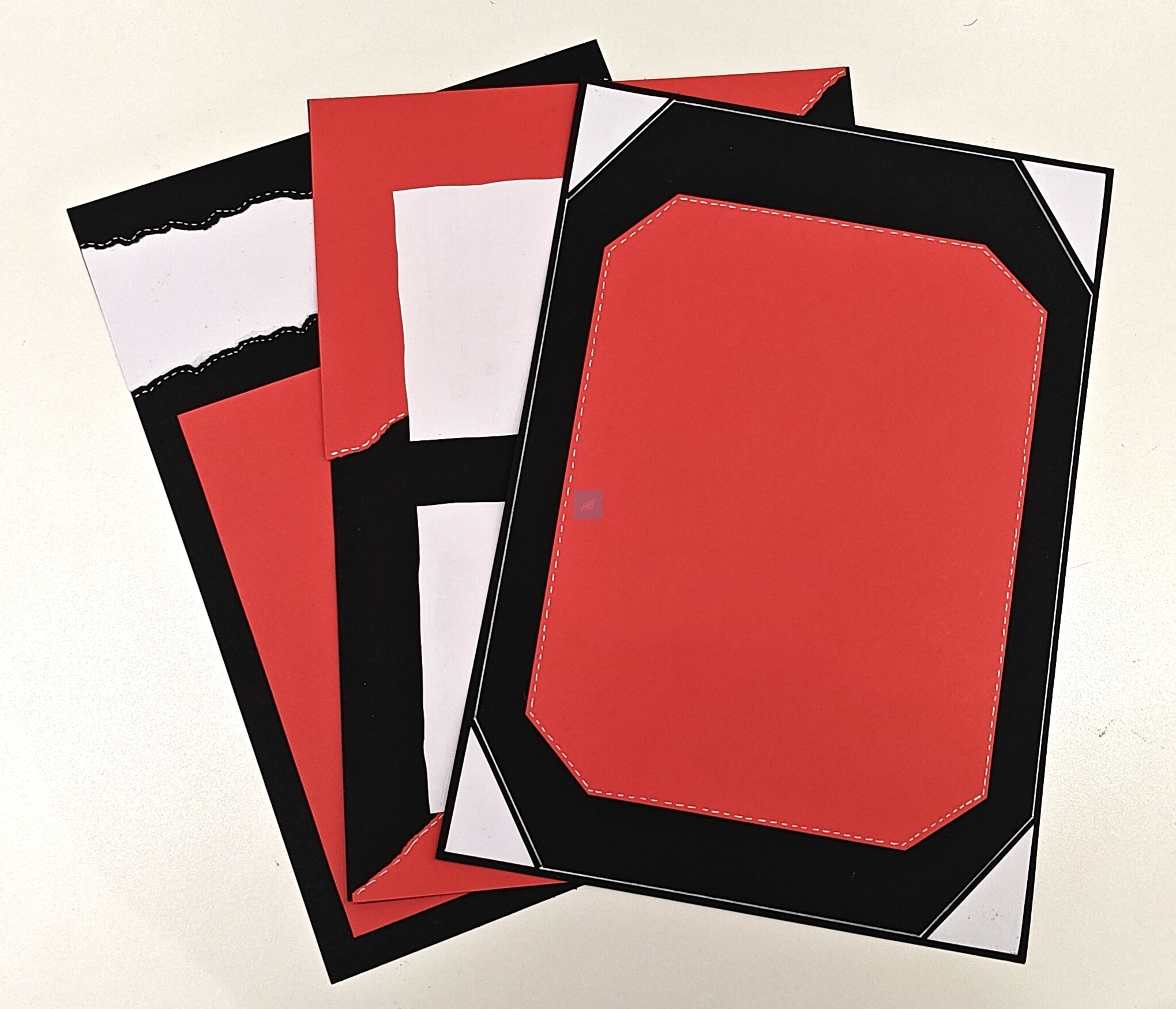 Project Banao DIY Card Making Kit Base Sheets (10 Units) | 180 GSM – Red/Black/White Craft Paper Pack for Scrapbooking, Handmade Cards, Paper Crafting & Art Projects - Image 2