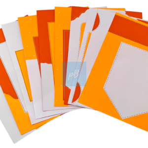 Project Banao A4 Designer Paper Pack of 10 – 180 GSM, Orange & White Scrapbook Sheets, Craft Paper for Art & Journaling, DIY Projects, School Projects, Card Making, Decorative Paper for Kids