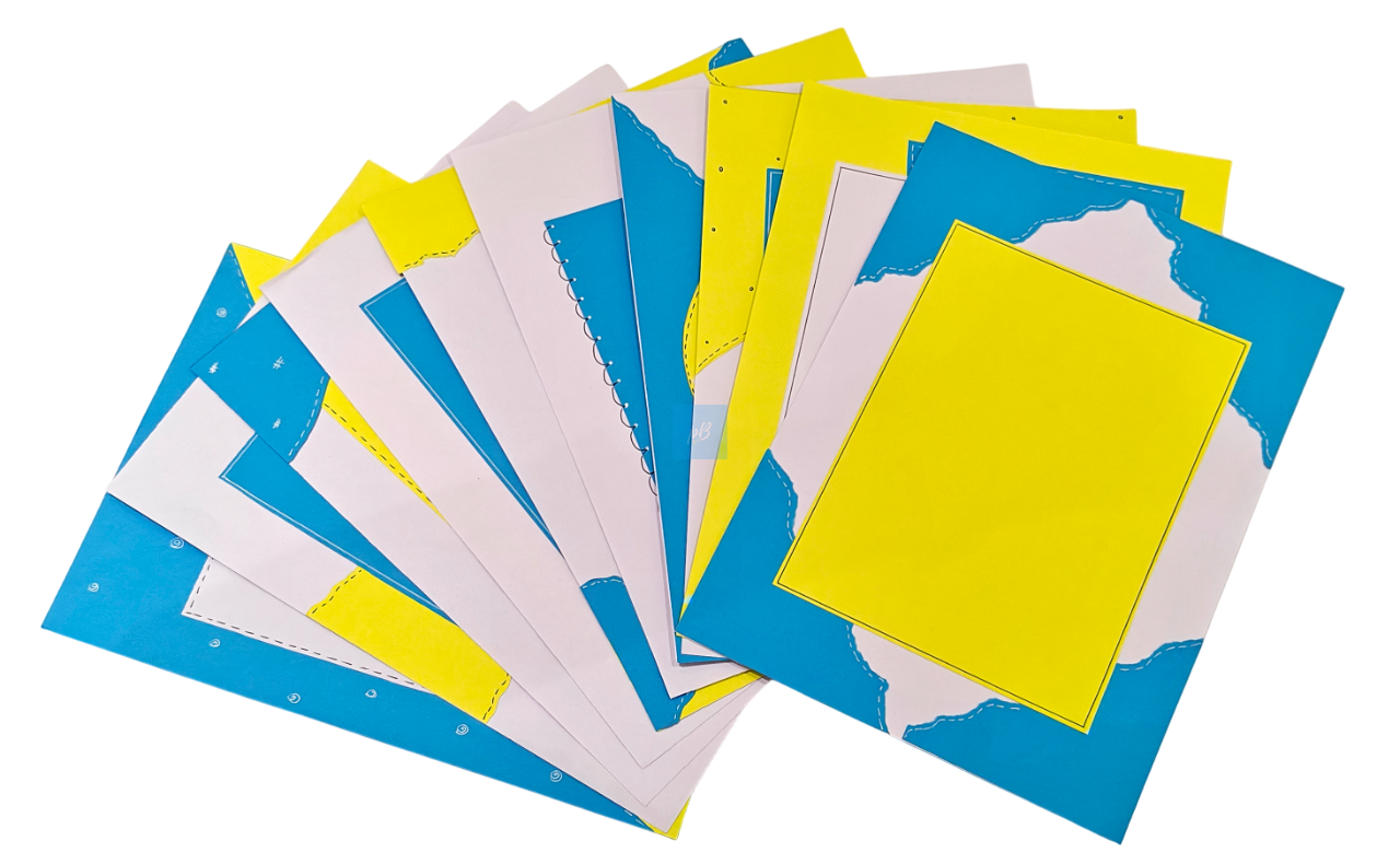 Project Banao A4 Craft Paper Pack (Blue & Yellow, 10 Sheets) – 180 GSM, Decorative Scrapbook Sheets for Art & Craft, Journaling, School Projects, DIY Cards