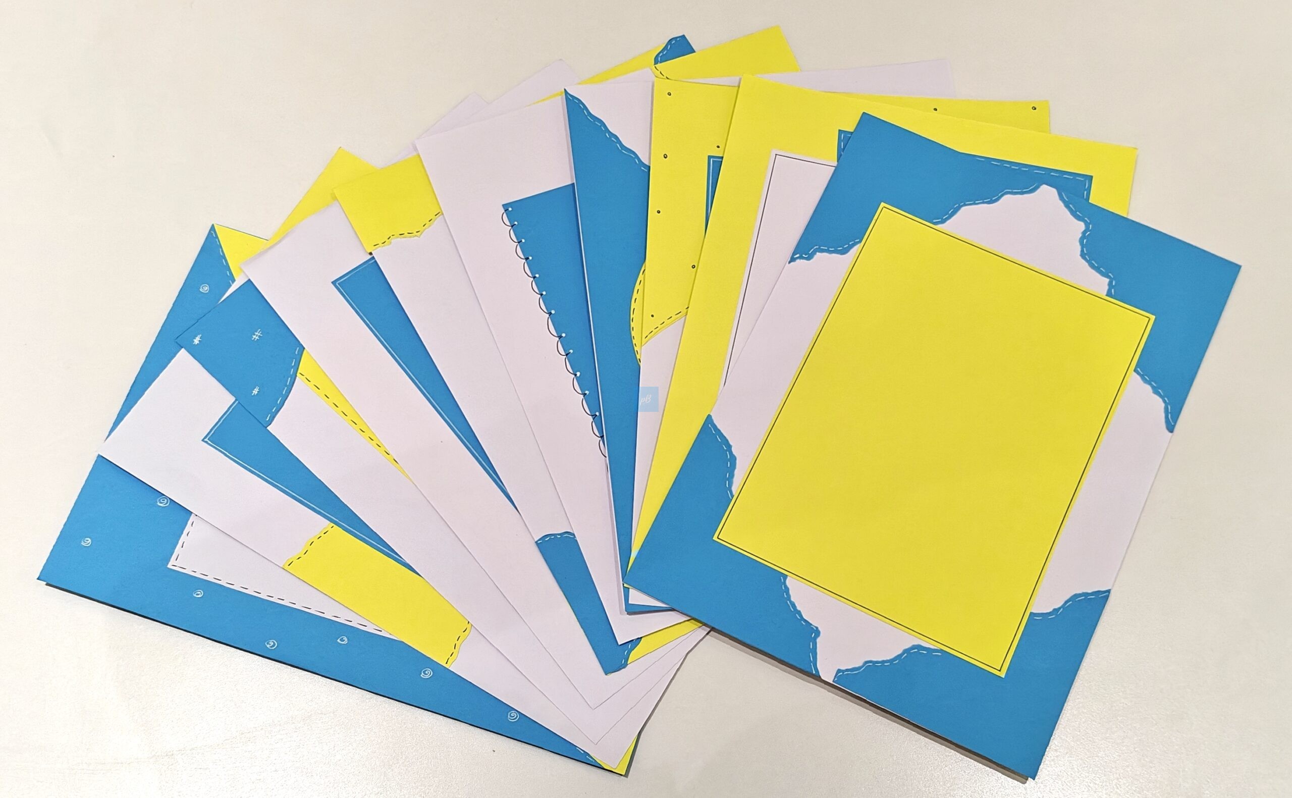 Project Banao A4 Craft Paper Pack (Blue & Yellow, 10 Sheets) – 180 GSM, Decorative Scrapbook Sheets for Art & Craft, Journaling, School Projects, DIY Cards - Image 3