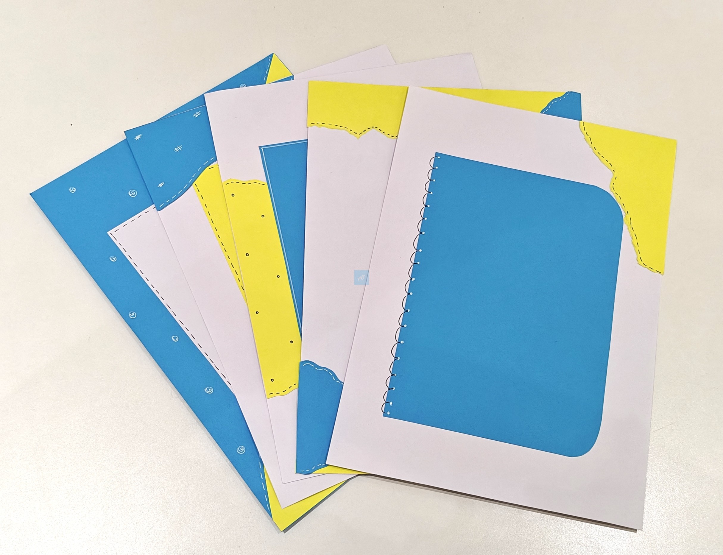 Project Banao A4 Craft Paper Pack (Blue & Yellow, 10 Sheets) – 180 GSM, Decorative Scrapbook Sheets for Art & Craft, Journaling, School Projects, DIY Cards - Image 8