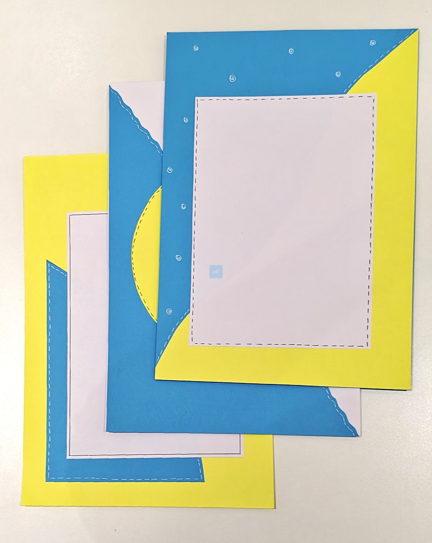 Project Banao A4 Craft Paper Pack (Blue & Yellow, 10 Sheets) – 180 GSM, Decorative Scrapbook Sheets for Art & Craft, Journaling, School Projects, DIY Cards - Image 2