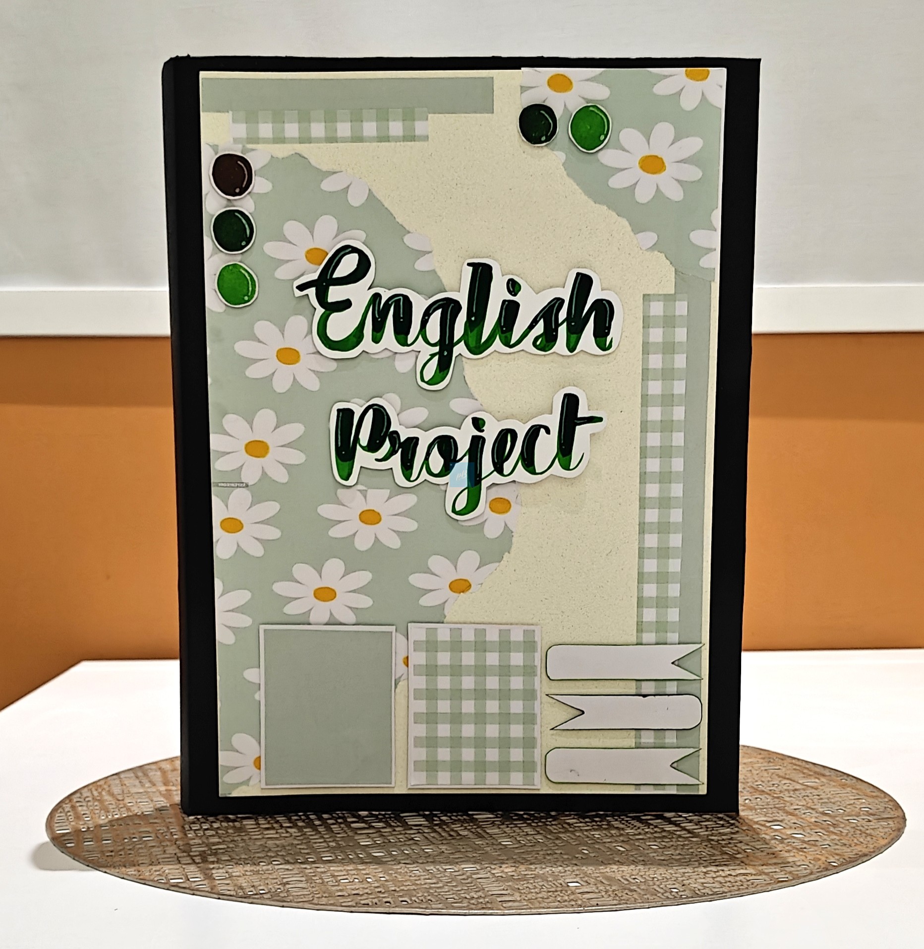 PB English Project Ring Binder – Aesthetic Floral Handmade File | A4 Reusable School Project Folder for Students - Image 2