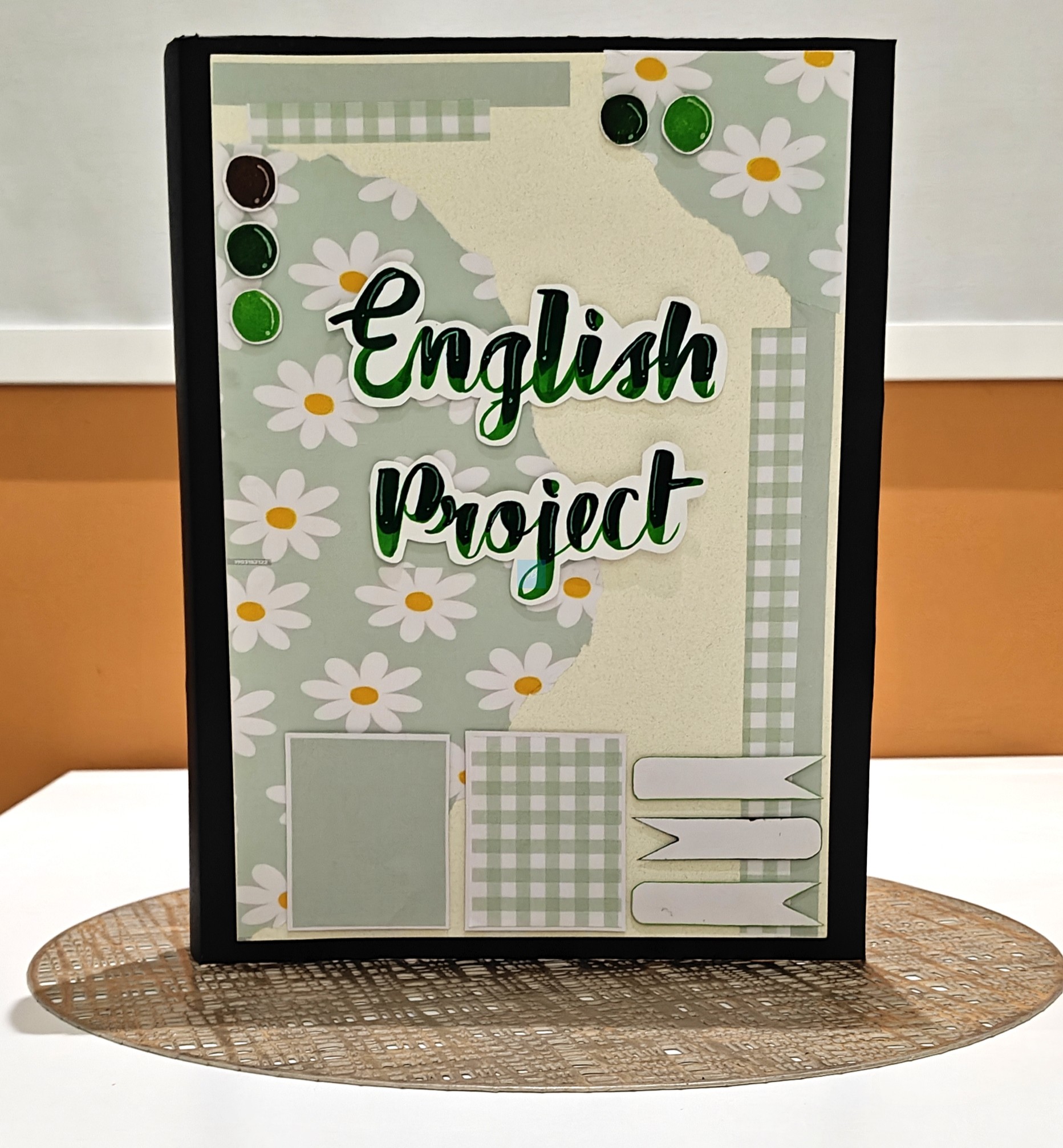 PB English Project Ring Binder – Aesthetic Floral Handmade File | A4 Reusable School Project Folder for Students - Image 3