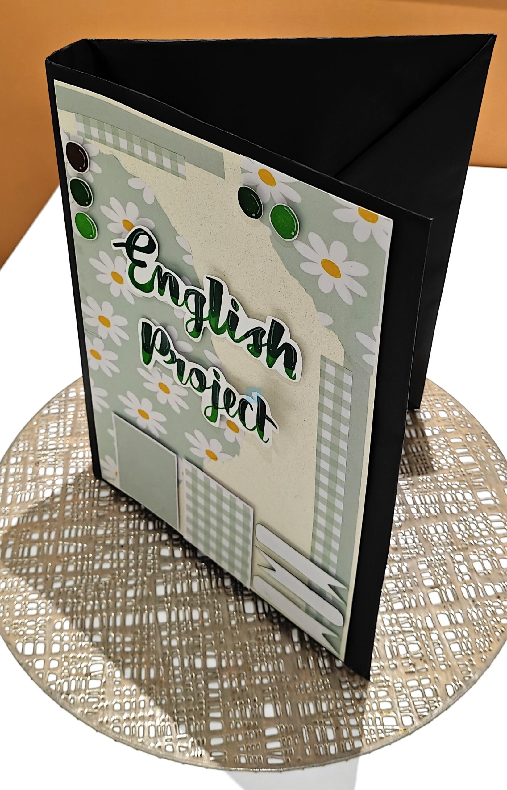 PB English Project Ring Binder – Aesthetic Floral Handmade File | A4 Reusable School Project Folder for Students - Image 5