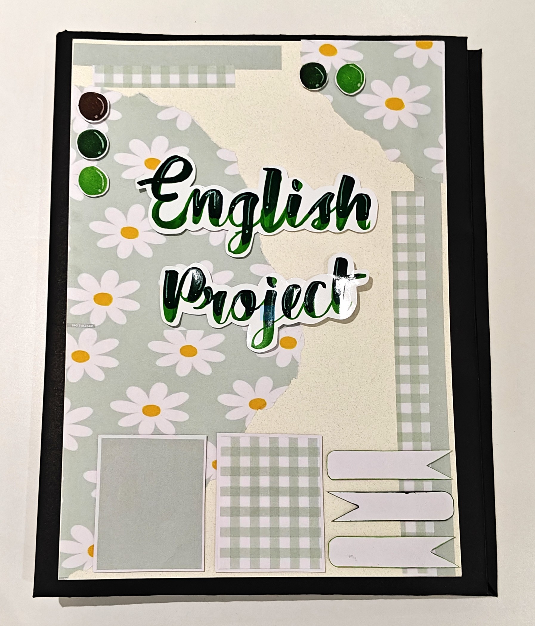 PB English Project Ring Binder – Aesthetic Floral Handmade File | A4 Reusable School Project Folder for Students - Image 6