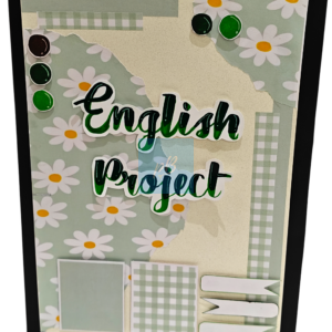 PB English Project Ring Binder – Aesthetic Floral Handmade File | A4 Reusable School Project Folder for Students