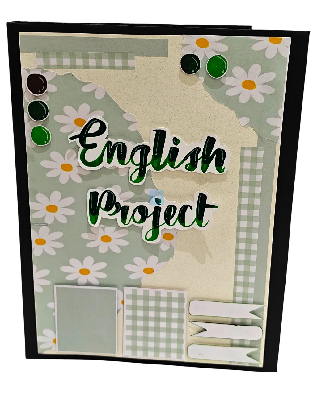 PB English Project Ring Binder – Aesthetic Floral Handmade File | A4 Reusable School Project Folder for Students