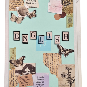 PB English Project File Ring Binder – A4 Handmade Decorated Folder for School, College Assignments, Scrapbook & Notes | Aesthetic Vintage Theme