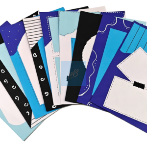 Project Banao Aesthetic Blue Writing Paper (Set of 10) | Handmade A4 Designer Sheets for Journals, Letters, Scrapbooking & Creative Crafts | 180 GSM | Made in India