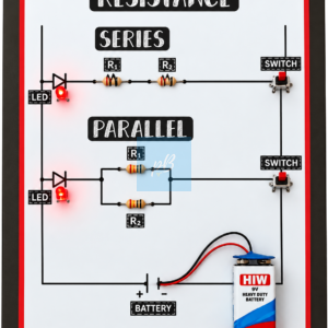 Project Banao Series and Parallel Resistance Circuit Kit with LED, Resistors, Switch & Battery – STEM Physics Electronics Learning Model for Students | DIY Educational Science Project