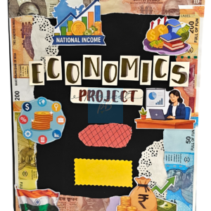 Project Banao Economics Black Currency Theme Project File Ring Binder | A4 Handmade Folder for School & College | Assignment & Practical Record File | Made in India