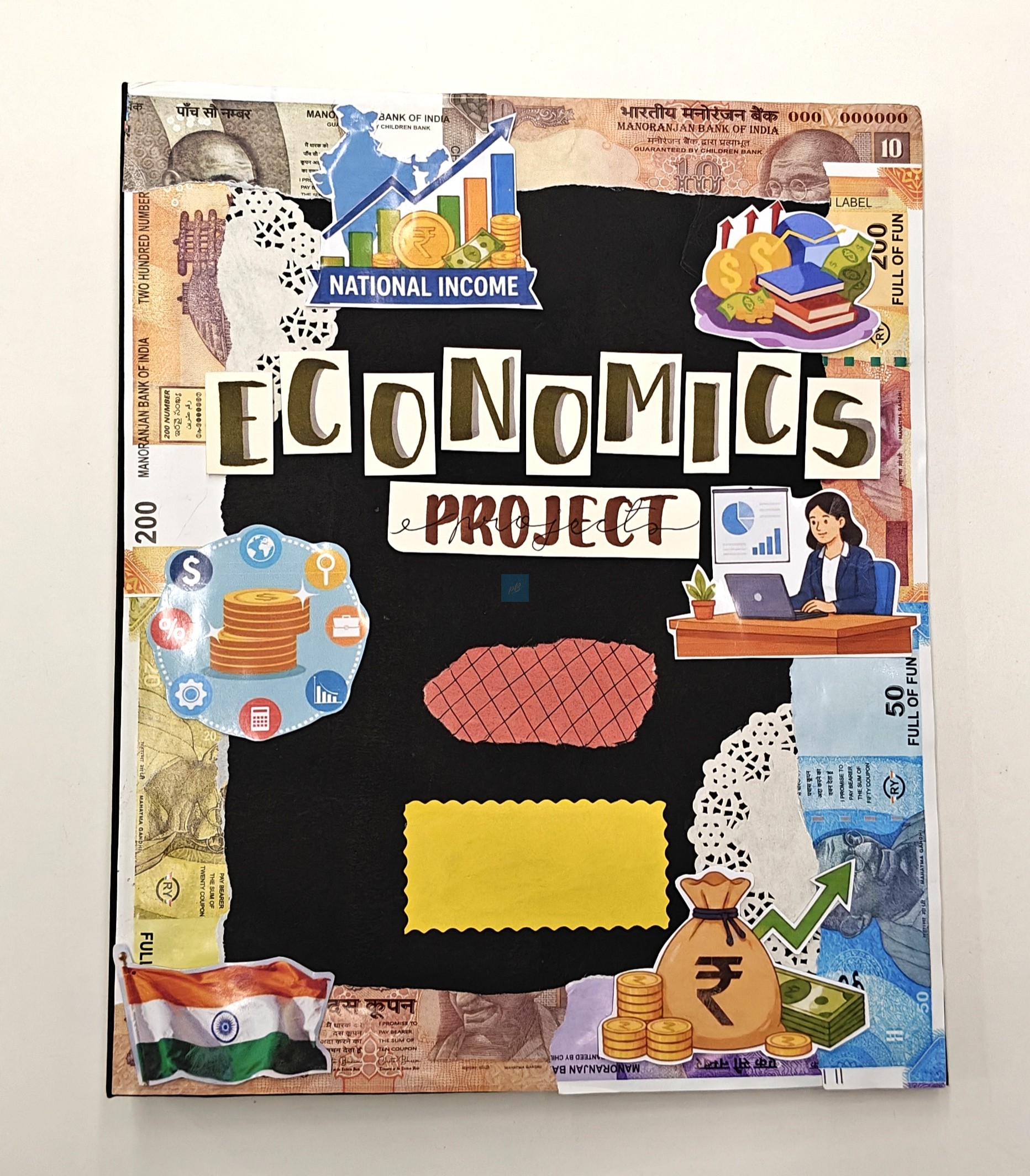 Project Banao Economics Black Currency Theme Project File Ring Binder | A4 Handmade Folder for School & College | Assignment & Practical Record File | Made in India - Image 2
