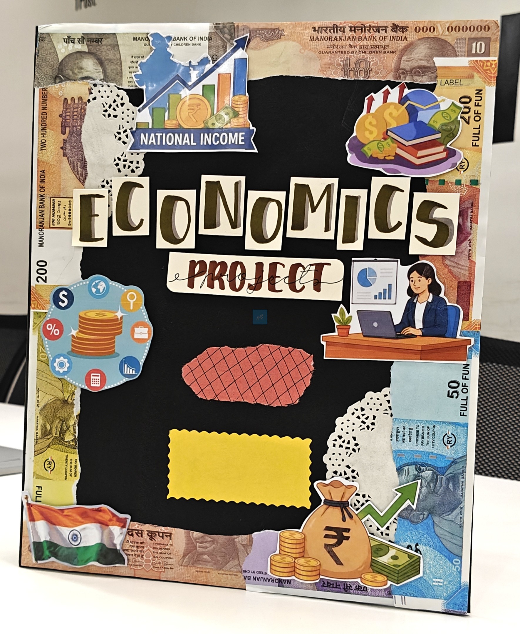 Project Banao Economics Black Currency Theme Project File Ring Binder | A4 Handmade Folder for School & College | Assignment & Practical Record File | Made in India - Image 7