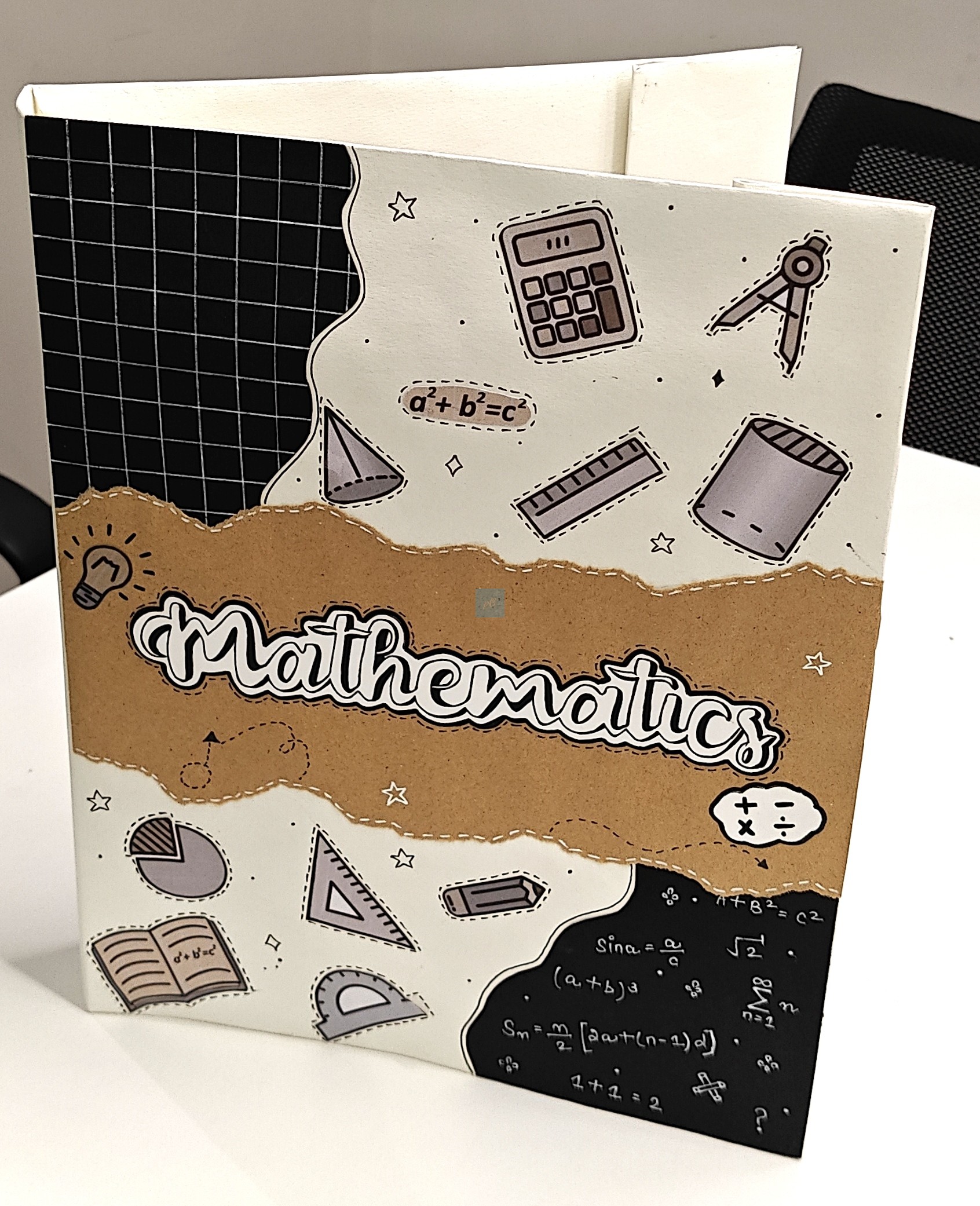 Project Banao Mathematics Project File | Black & White A4 Ring Folder | Handmade School & College Assignment File | Reusable Document Organizer | Made in India - Image 5
