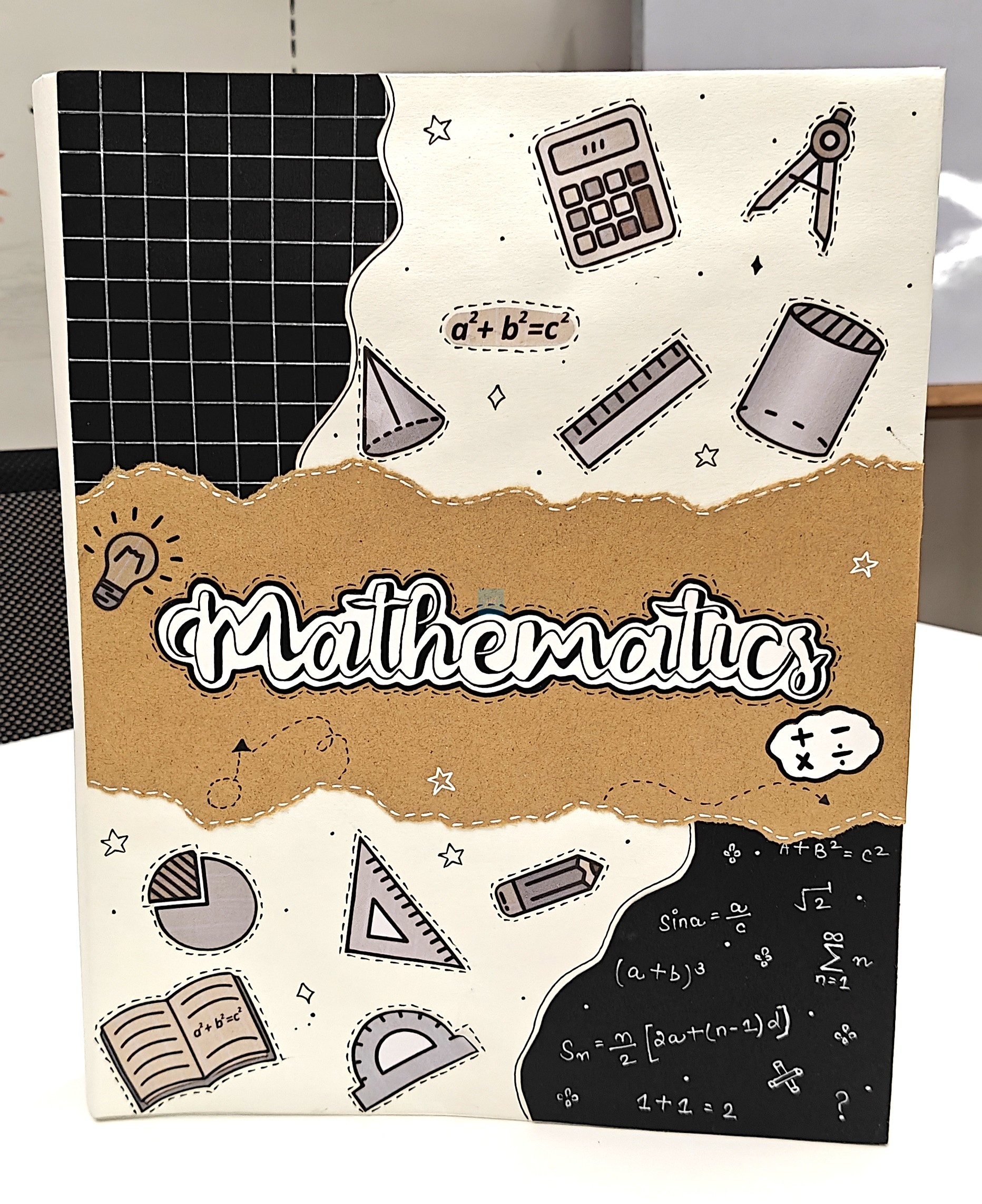 Project Banao Mathematics Project File | Black & White A4 Ring Folder | Handmade School & College Assignment File | Reusable Document Organizer | Made in India - Image 4