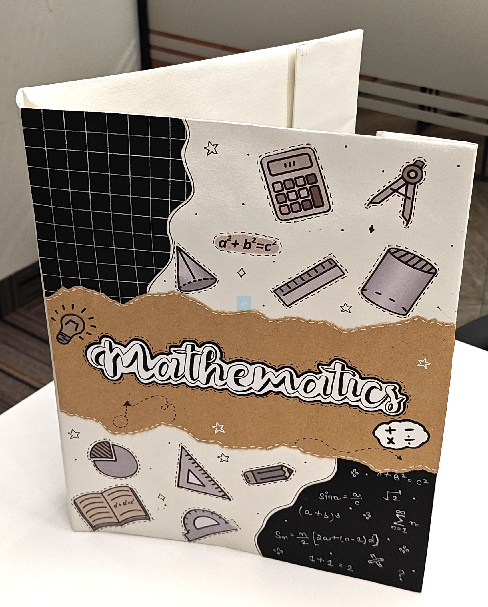 Project Banao Mathematics Project File | Black & White A4 Ring Folder | Handmade School & College Assignment File | Reusable Document Organizer | Made in India - Image 3