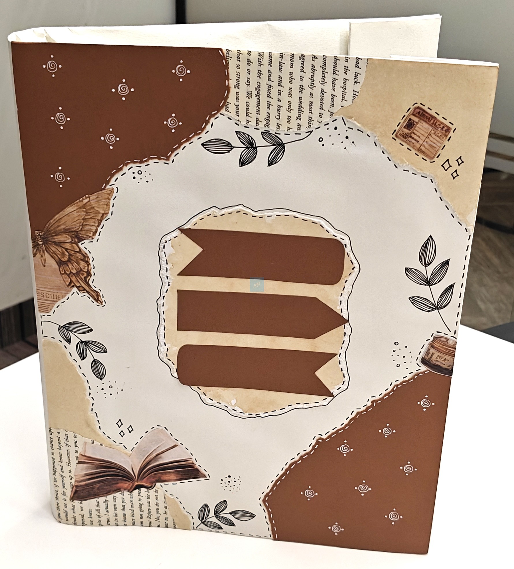 Project Banao Brown Vintage Journal Theme A4 Ring Folder | Handmade Aesthetic Project File | Reusable Presentation Folder | School & College Assignment File | Made in India - Image 5