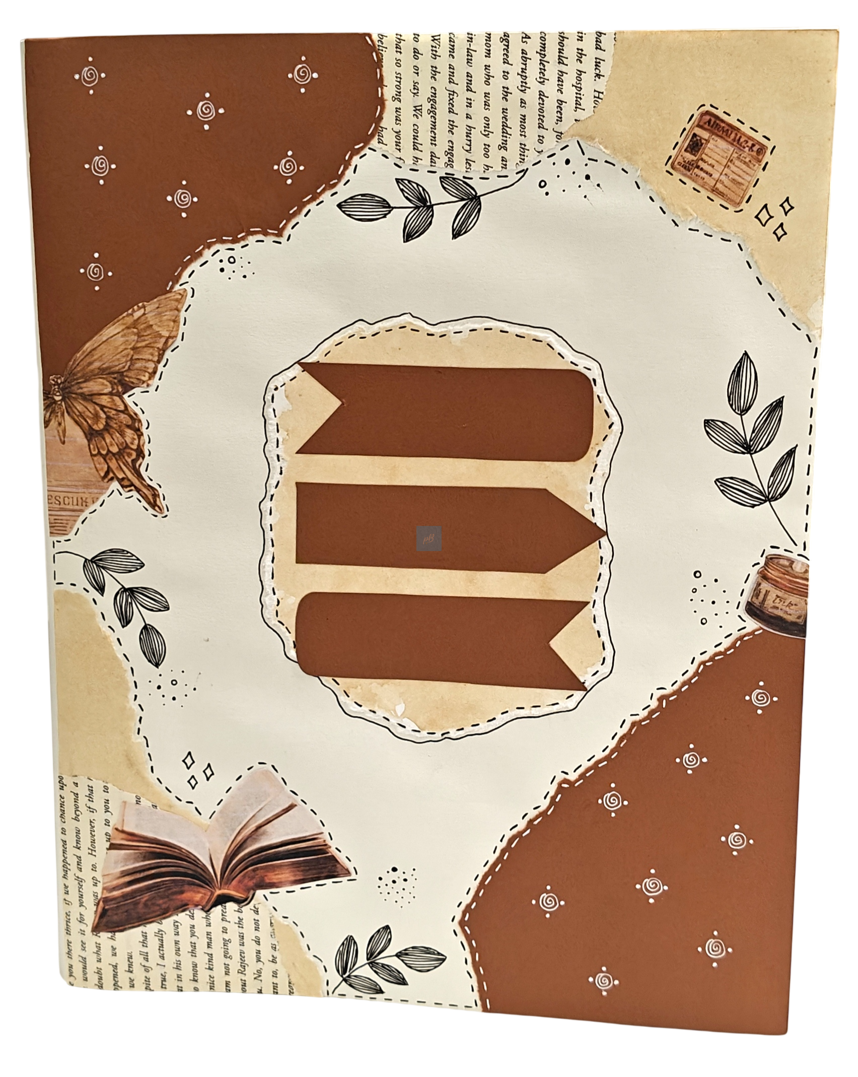 Project Banao Brown Vintage Journal Theme A4 Ring Folder | Handmade Aesthetic Project File | Reusable Presentation Folder | School & College Assignment File | Made in India