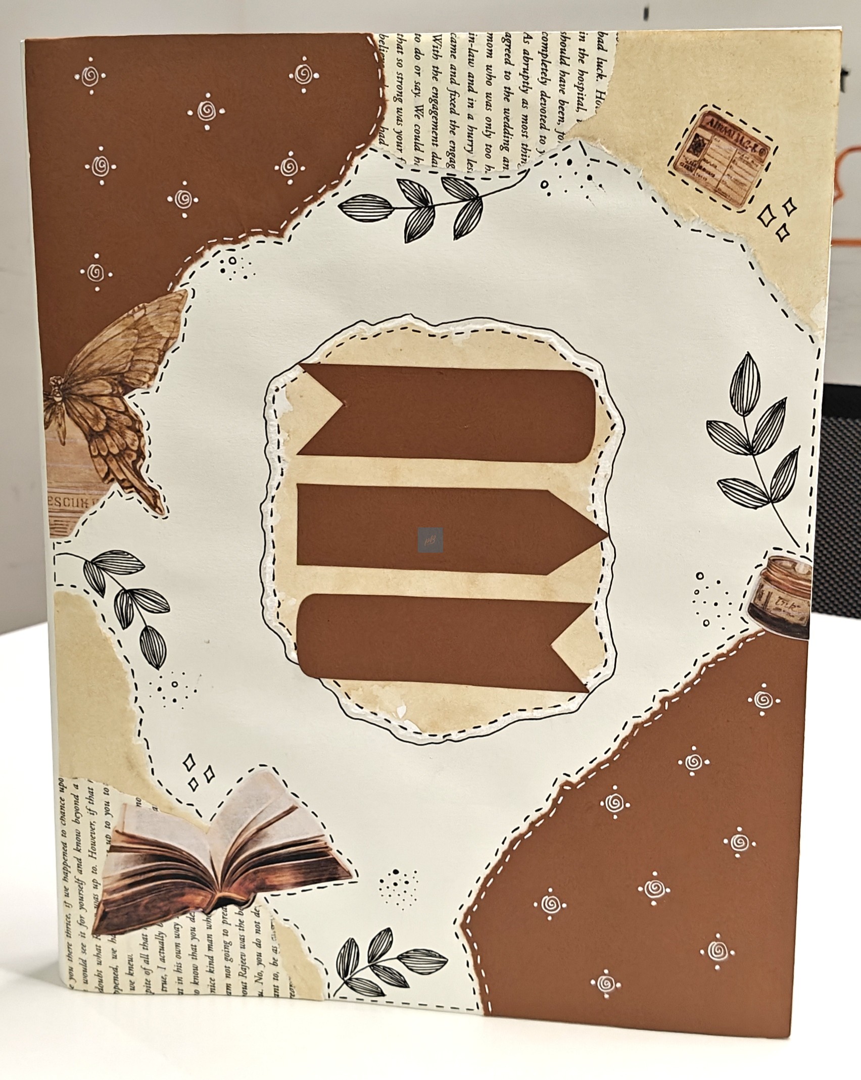 Project Banao Brown Vintage Journal Theme A4 Ring Folder | Handmade Aesthetic Project File | Reusable Presentation Folder | School & College Assignment File | Made in India - Image 3